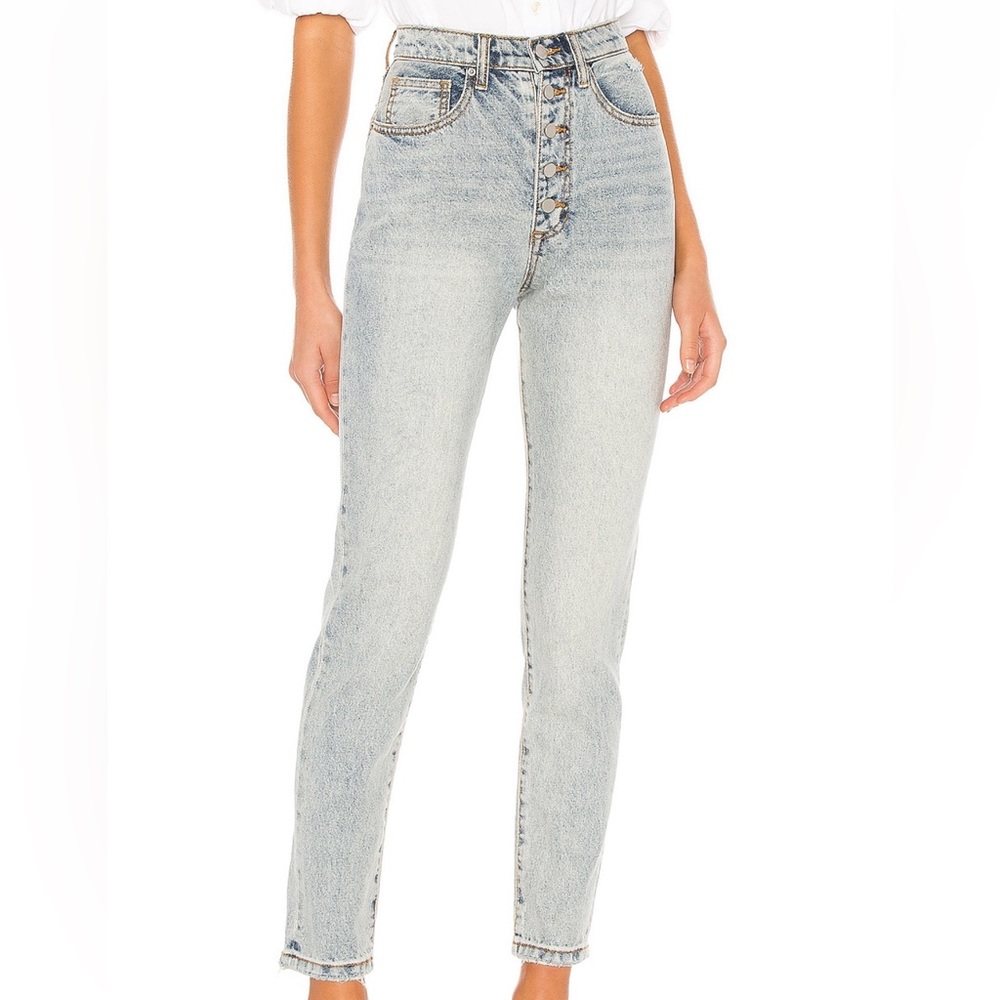WeWoreWhat The Danielle High Rise Straight Jean in Light Vintage